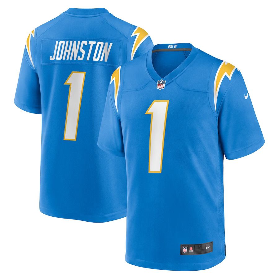 Men Los Angeles Chargers 1 Quentin Johnston Nike Powder Blue 2023 NFL Draft First Round Pick Game Jersey